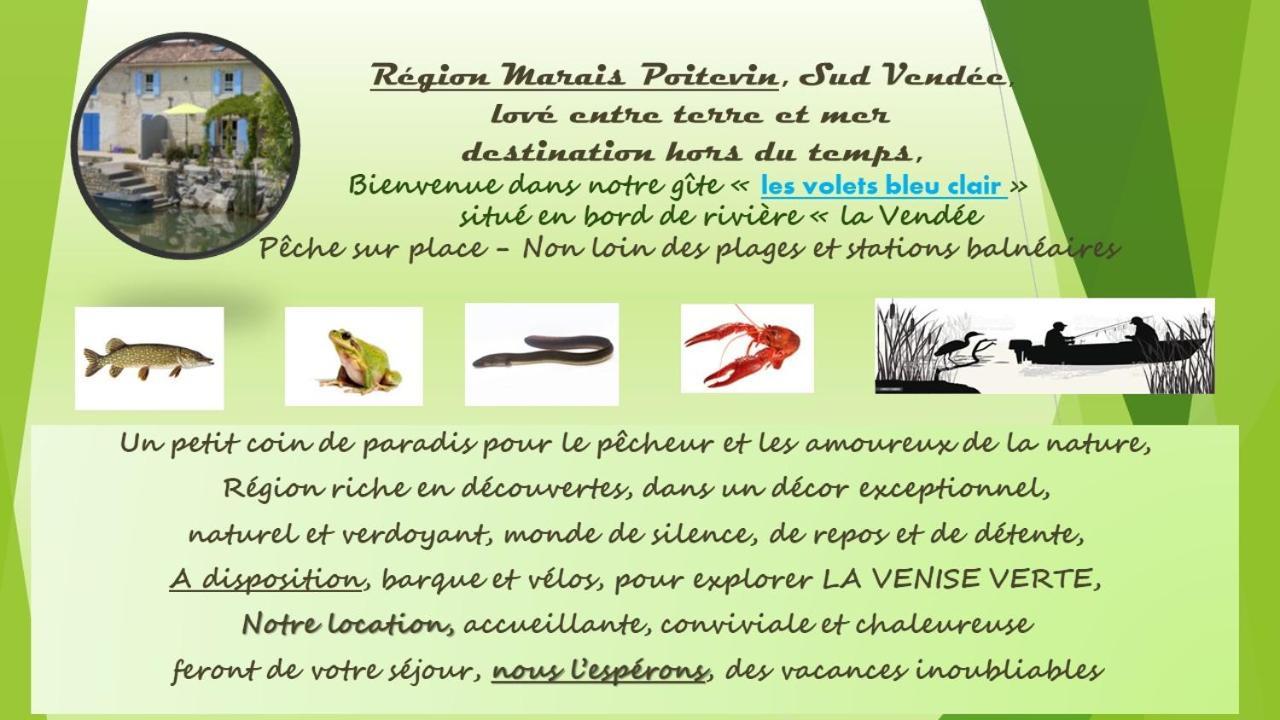 Marais Poitevin Bord Riviere Peche ,Barque, Velos, Wifi, Linge, Cheminee, Cuisine, Terrain De Boules La Taillee エクステリア 写真